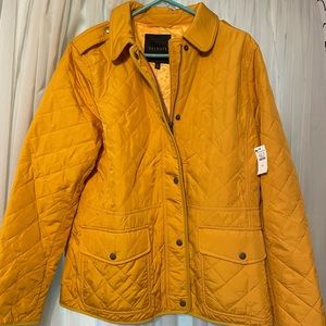 Never worn, golden yellow Talbots light, puffed jacket